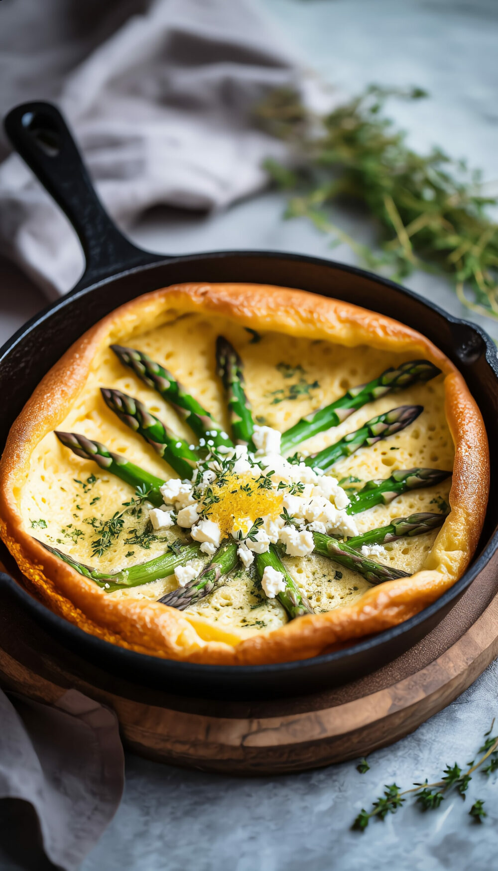 Savory Asparagus & Goat Cheese Dutch Baby Skillet for Mom