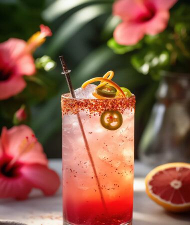 Spicy Hibiscus Paloma Mocktail – Jalapeño Grapefruit