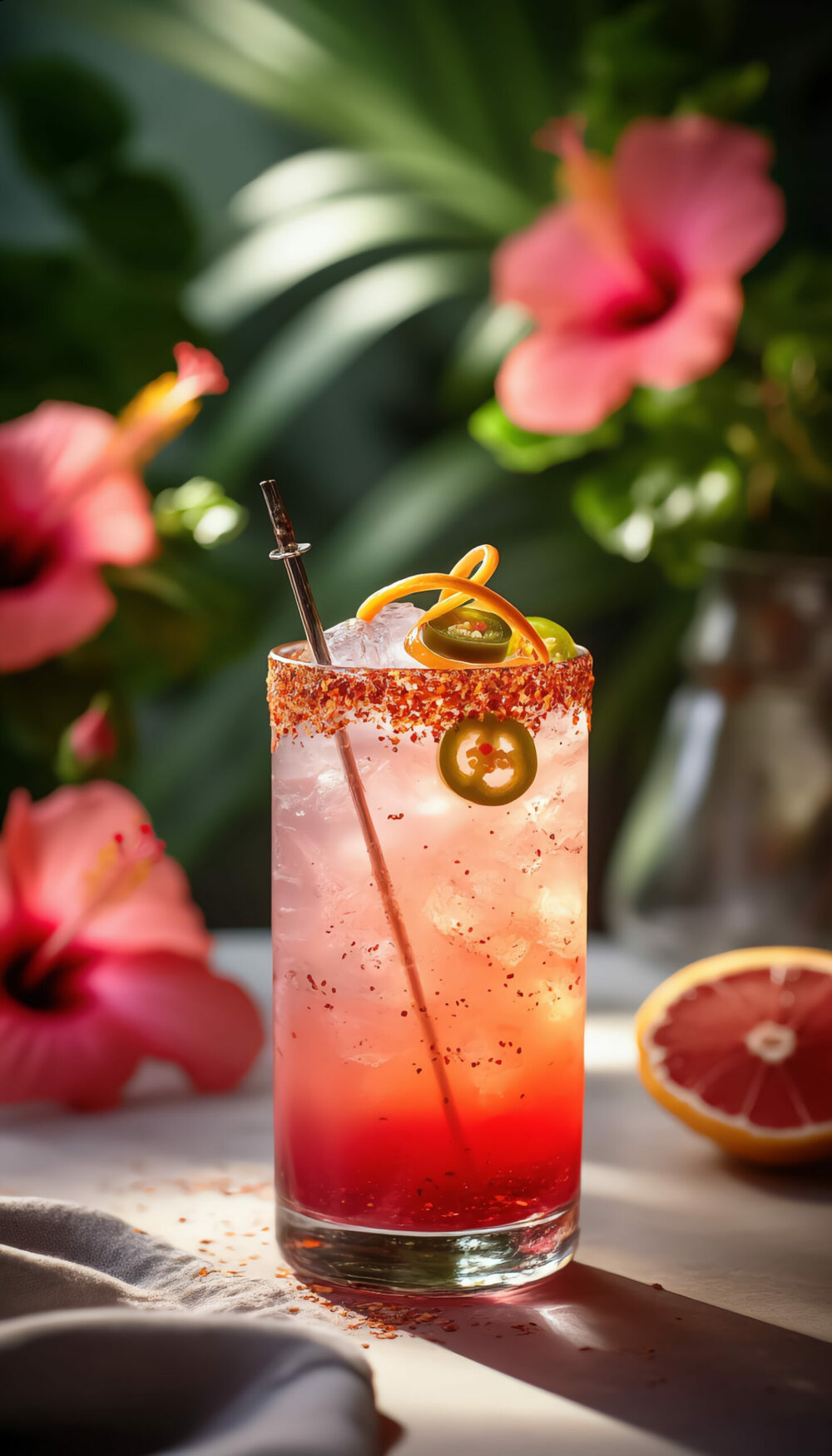 Spicy Hibiscus Paloma Mocktail – Jalapeño Grapefruit
