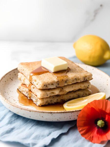 Whole Grain Lemon Poppy Sheet Pan Pancakes for Mom