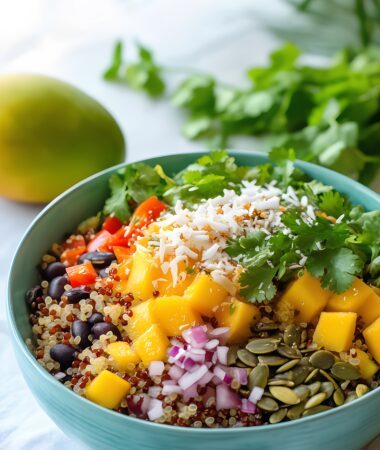 Tropical Mango Quinoa Salad with Black Beans and Lime
