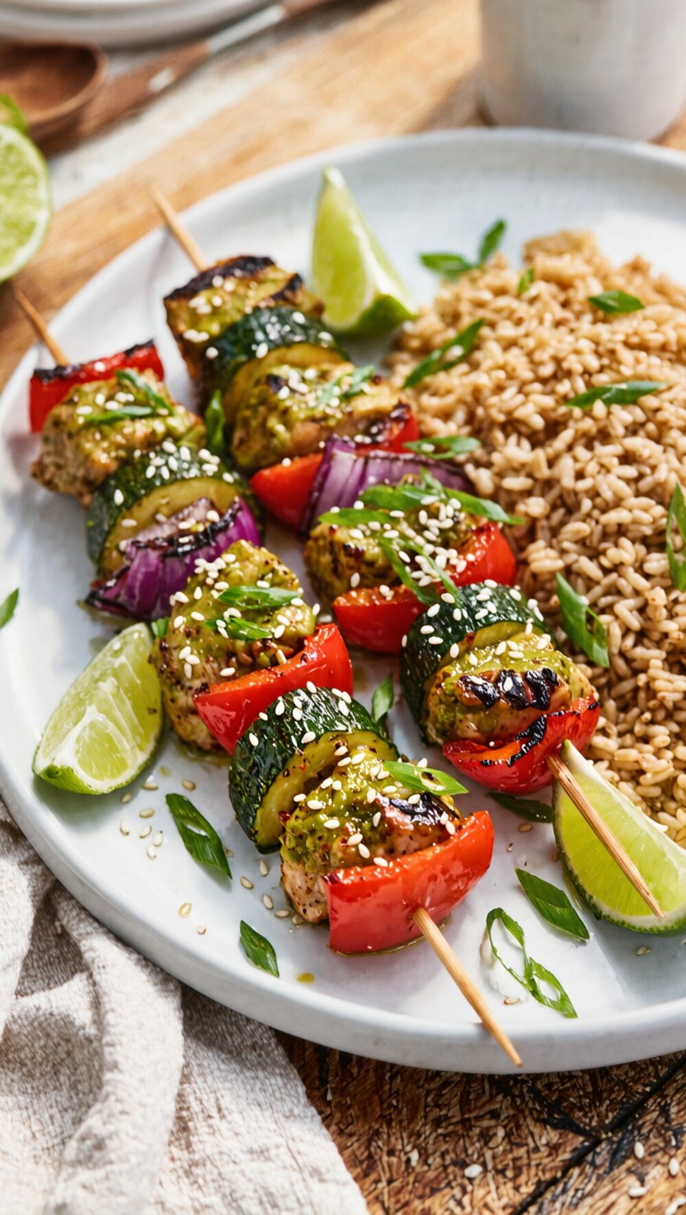 Matcha Mojo Chicken Skewers | Healthy Easy BBQ Delight