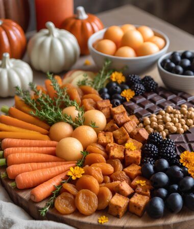 Healthy Orange and Black Halloween Snack Board Ideas
