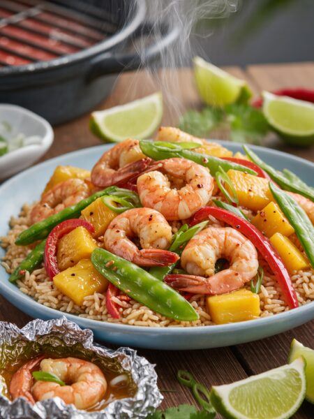 Shrimp & Pineapple Foil Packets | Tropical Light BBQ Meal