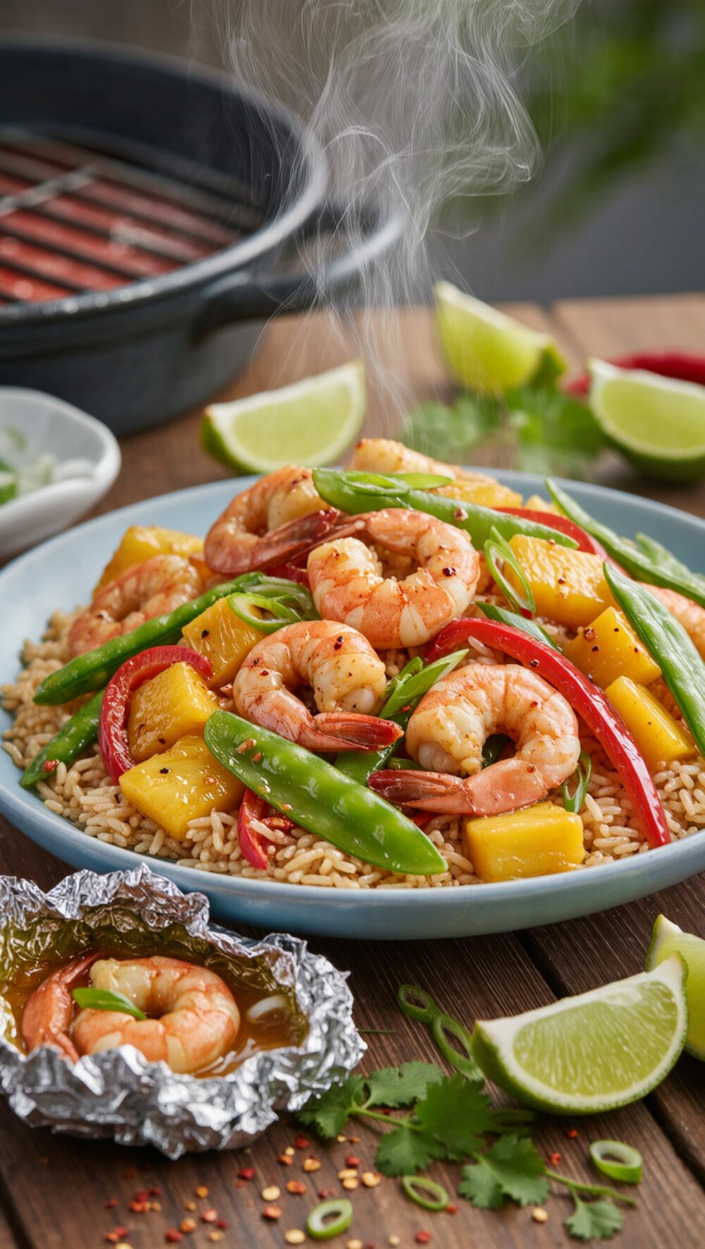 Shrimp & Pineapple Foil Packets | Tropical Light BBQ Meal