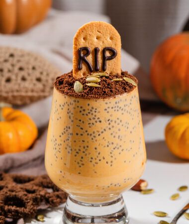 Pumpkin Pie Chia Pudding “Gravestones” – Healthy Treat
