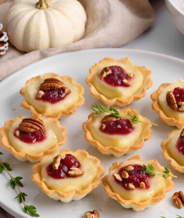 Baked Brie Phyllo Bites with Cranberry and Pecans