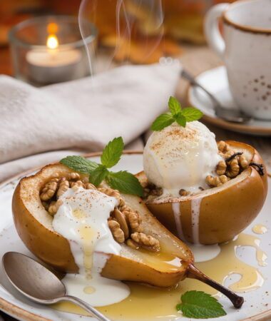 Baked Pears with Cinnamon and Walnuts – Fall Dessert