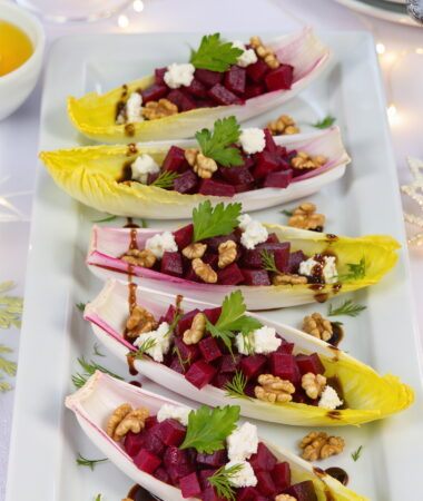 Beet and Goat Cheese Endive Boats – Festive Starter