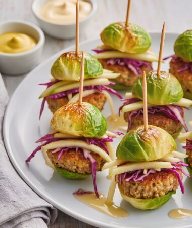 Brussels Sprouts Mini Sliders with Apple Slaw