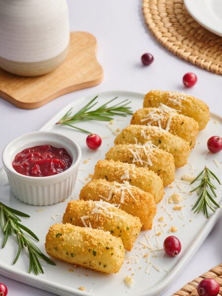 Cauliflower Tater Tots with Cranberry Ketchup