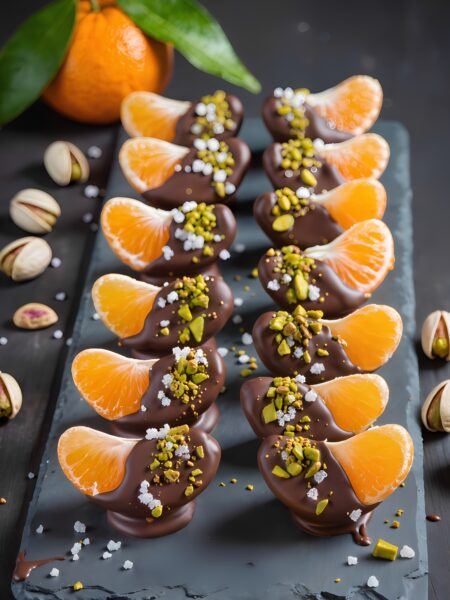 Chocolate-Dipped Clementines with Sea Salt