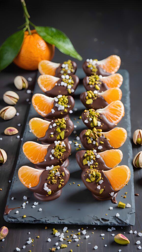 Chocolate-Dipped Clementines with Sea Salt
