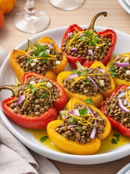 Mini Bell Peppers Stuffed with Lentils – Appetizer