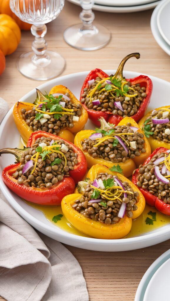 Mini Bell Peppers Stuffed with Lentils – Appetizer