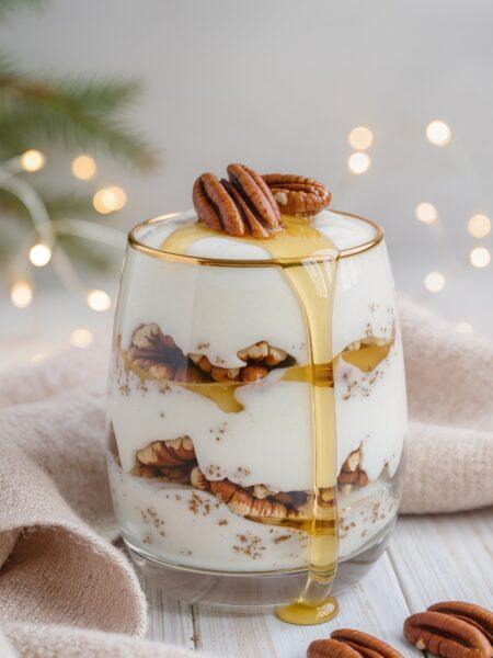 Greek Yogurt Gingerbread Parfait with Honey and Pecans