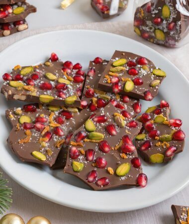 Pomegranate-Pistachio Holiday Bark with Orange Zest