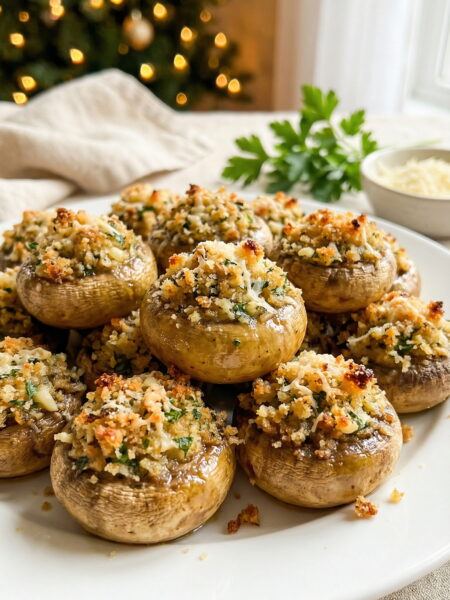 Garlic-Herb Stuffed Mushrooms – Light Holiday Classic