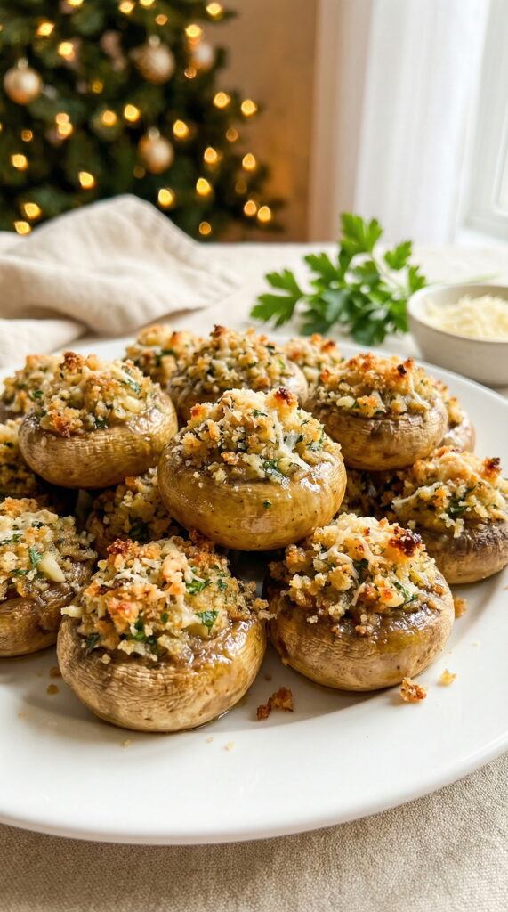 Garlic-Herb Stuffed Mushrooms – Light Holiday Classic