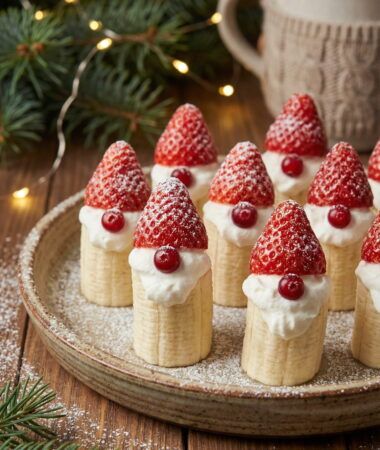 Gnome Strawberries with Banana – Healthy Christmas Treat