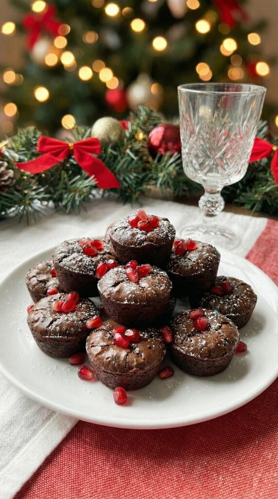 Pomegranate Brownie Bites – Light Fudgy Holiday Treat