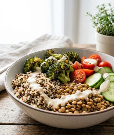 Quinoa Lentil Power Bowl with Tahini Drizzle