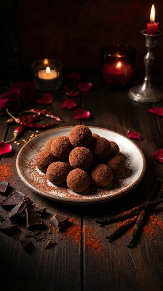 Dark Chocolate Chili Truffles for a Romantic Night