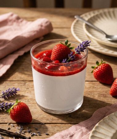 Strawberry Lavender Panna Cotta for Valentine’s Day